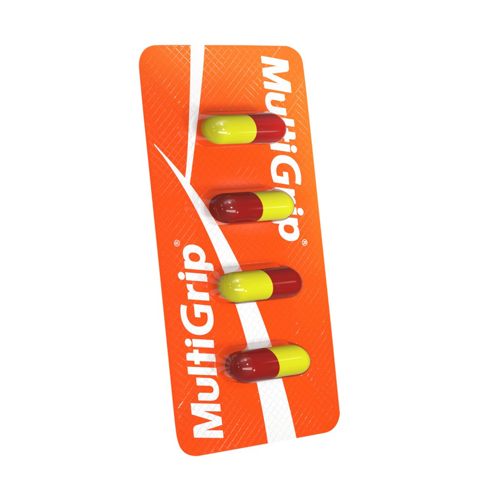 MultiGrip 400mg + 4mg + 4mg 4 Cápsulas Duras