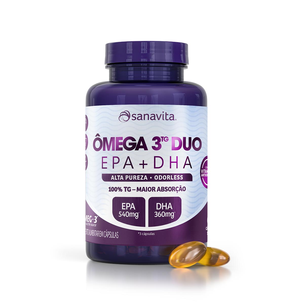 Ômega 3?? Duo Frasco. 60 cápsulas