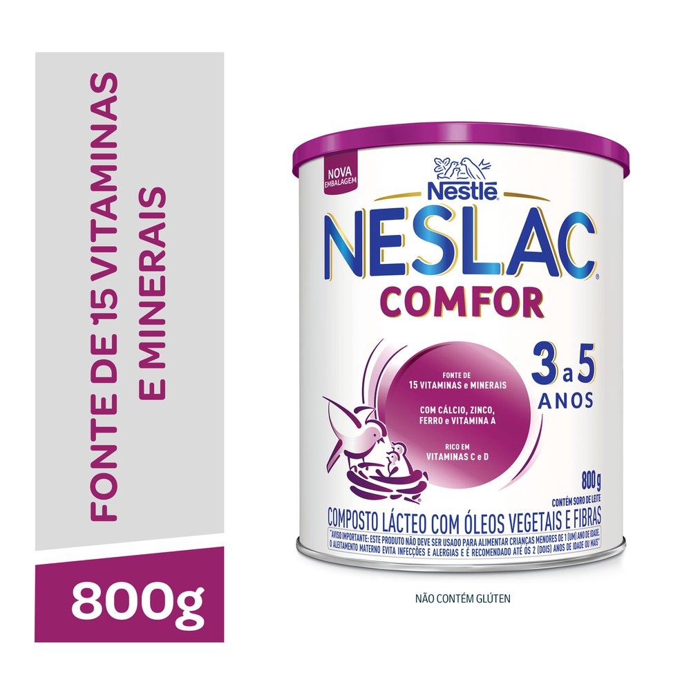 Composto Lácteo Infantil Neslac Comfor de 3 a 5 anos 800g