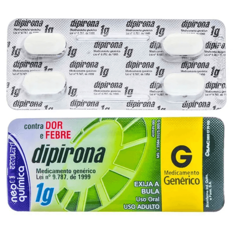 Dipirona Monoidratada 1g 4 Comprimidos Genérico Neo Química