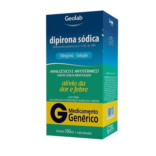 Dipirona Monoidratada 50mg/ml Solução Oral 100ml + Copo Dosador Genérico Geolab