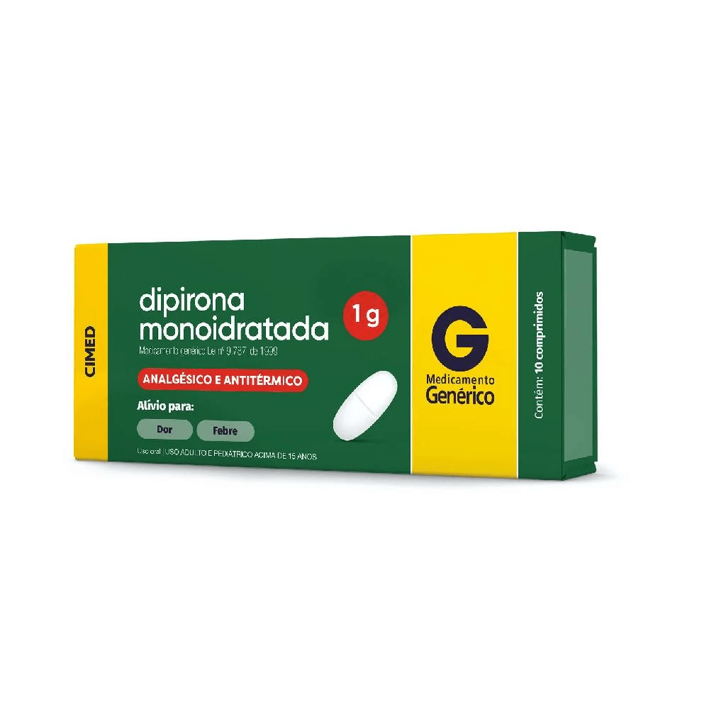 Dipirona Monoidratada 1g Genérico Cimed 10 Comprimidos