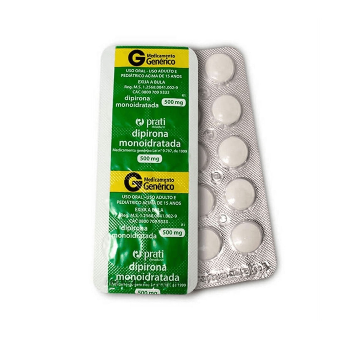 Dipirona Monoidratada 500mg 10 Comprimidos Genérico Prati