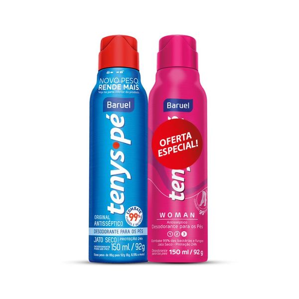 Kit Desodorante para os Pés Tenys Pé Original 150 ml 1 Uni + Desodorante para os Pés Tenys Woman 150ml 1 Uni
