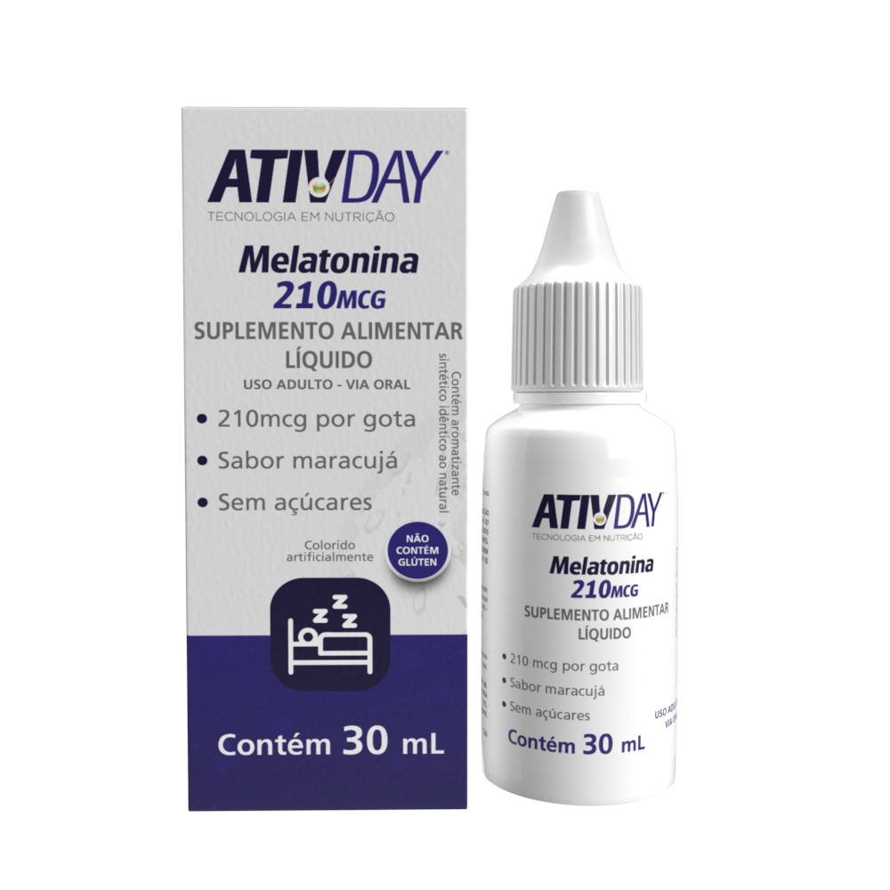 Suplemento Alimentar Líquido Ativday Melatonina 30Ml