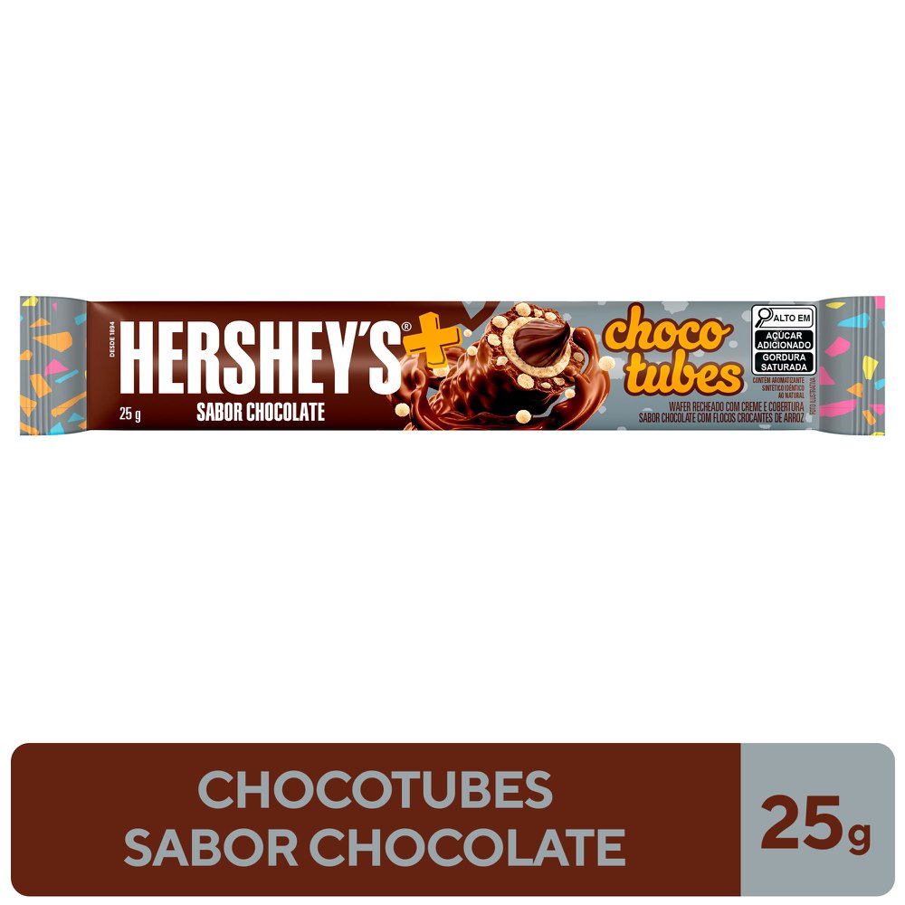 Chocolate Hershey's Chocotubes Sabor Chocolate Ao Leite 25g