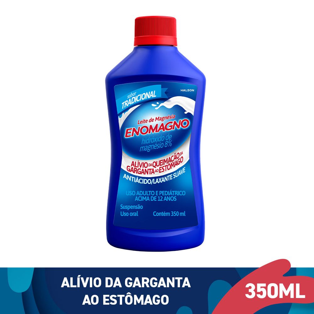 Leite de Magnésia Eno 8% Sabor Tradicional Suspensão Oral 350ml