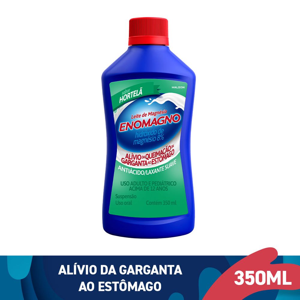 Leite de Magnésia Eno 8% Sabor Hortelã Suspensão Oral 350ml