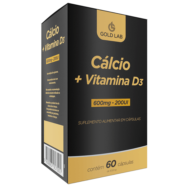 Cálcio + Vitamina D3 - 60 Cápsulas - Gold Lab