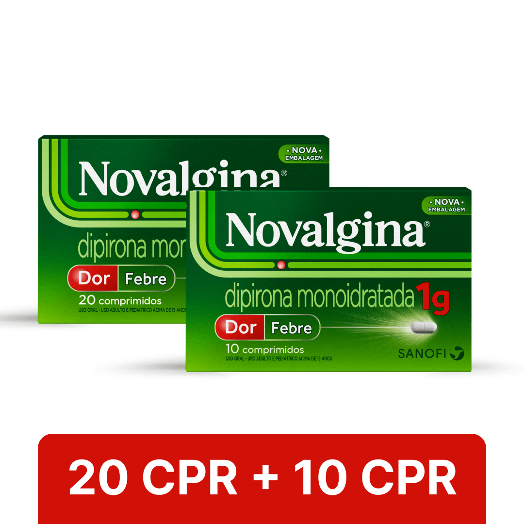 Kit Novalgina 1g 20 Comprimidos + Novalgina 1g 10 Comprimidos